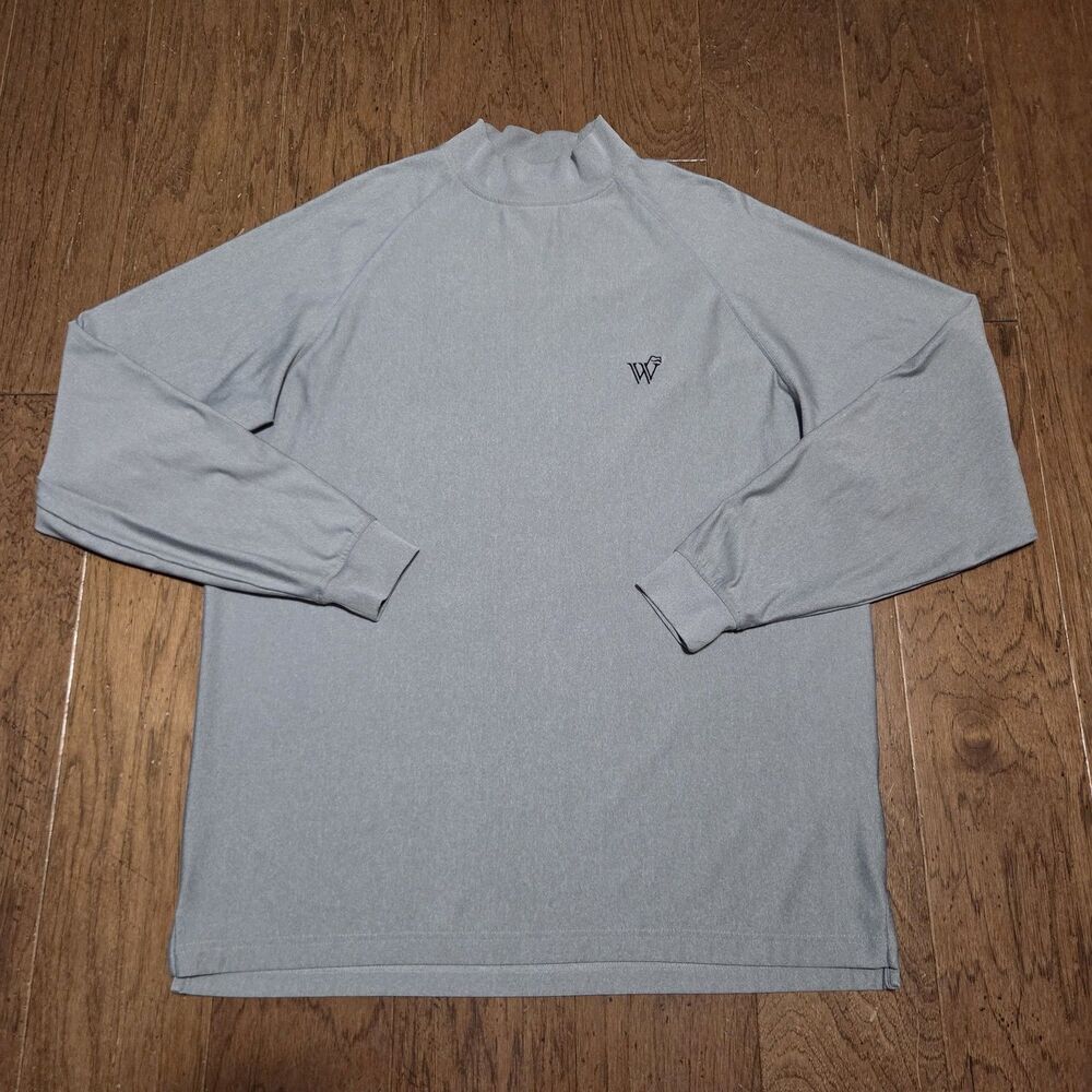 FootJoy Long Sleeve Mock Neck Golf Pullover in Light Gray